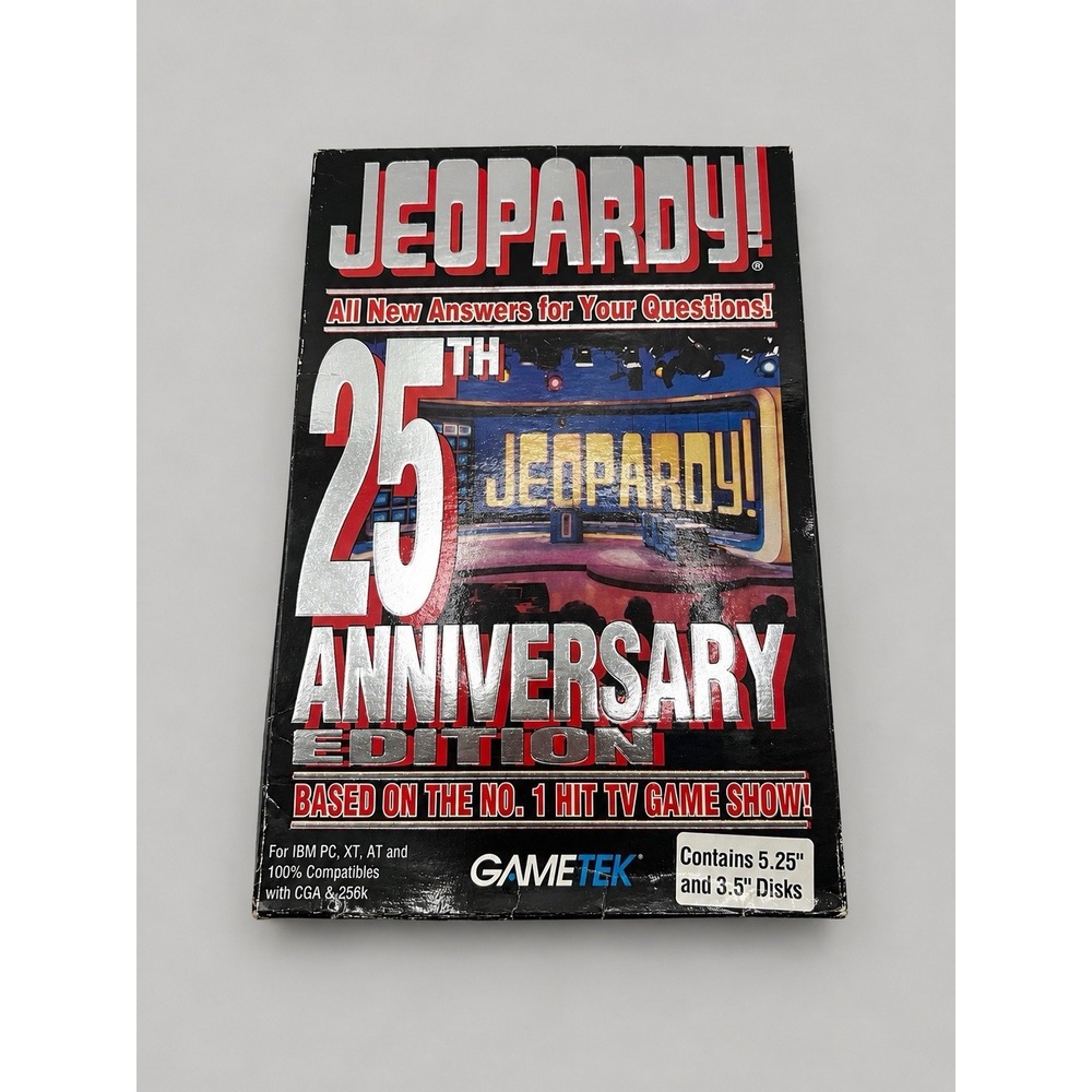 Jeopardy! 25th Anniversary Edition IBM PC Big Box 5.25 & 3.5 Floppy Complete